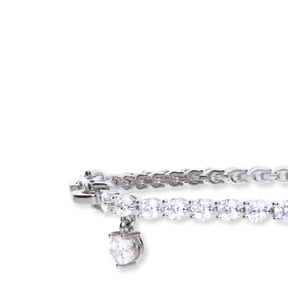 Sterling Silver Small Cubic Zirconia Charm Tennis Bracelet