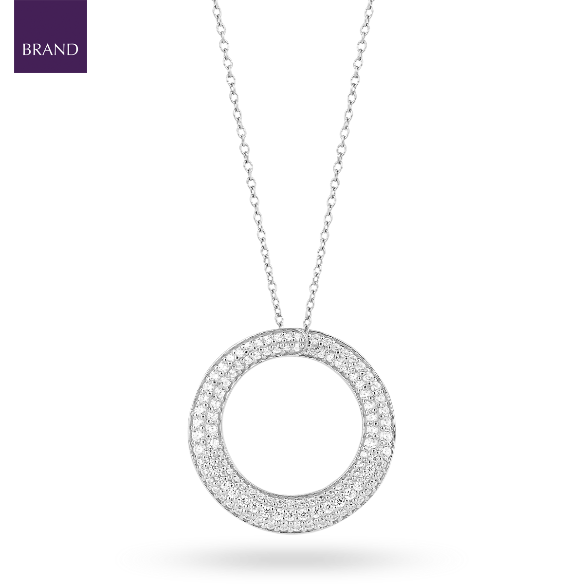 Sterling Silver Curly Hoop Cubic Zirconia Set Necklace