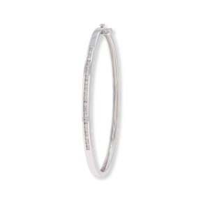 9ct White Gold 0.50cts Diamond Channel Set Bangle