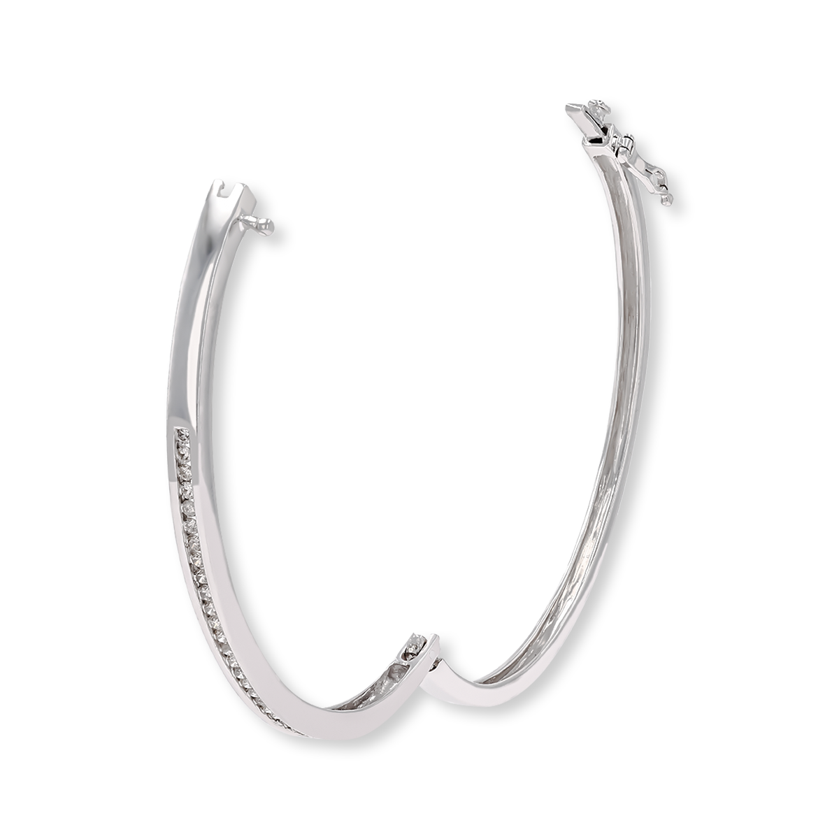 9ct White Gold 0.50cts Diamond Channel Set Bangle