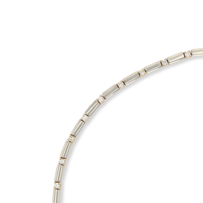 9ct Yellow & White Gold Diamond Claw Set Bar Bracelet