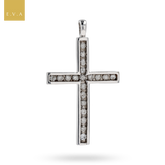 9ct White Gold Diamond Set Cross Pendant