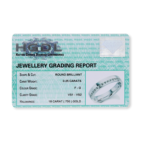 18ct White Gold 0.25cts Round Brilliant Cut Diamond Band - Certificate