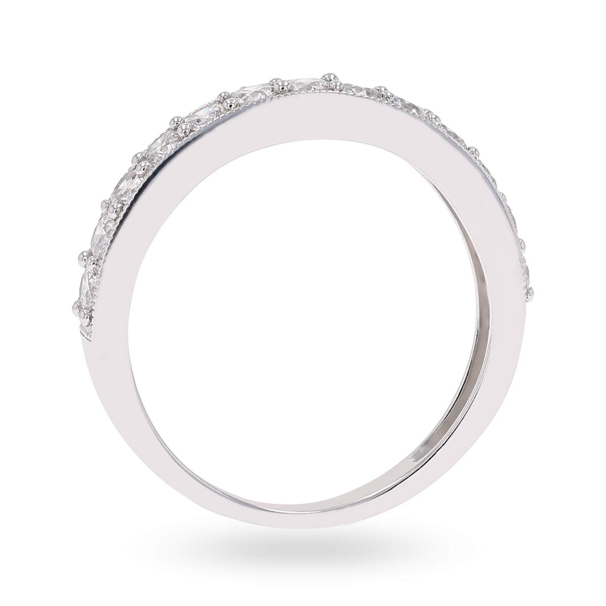 18ct White Gold 0.75cts Diamond Mille-Grain Set Eternity Ring