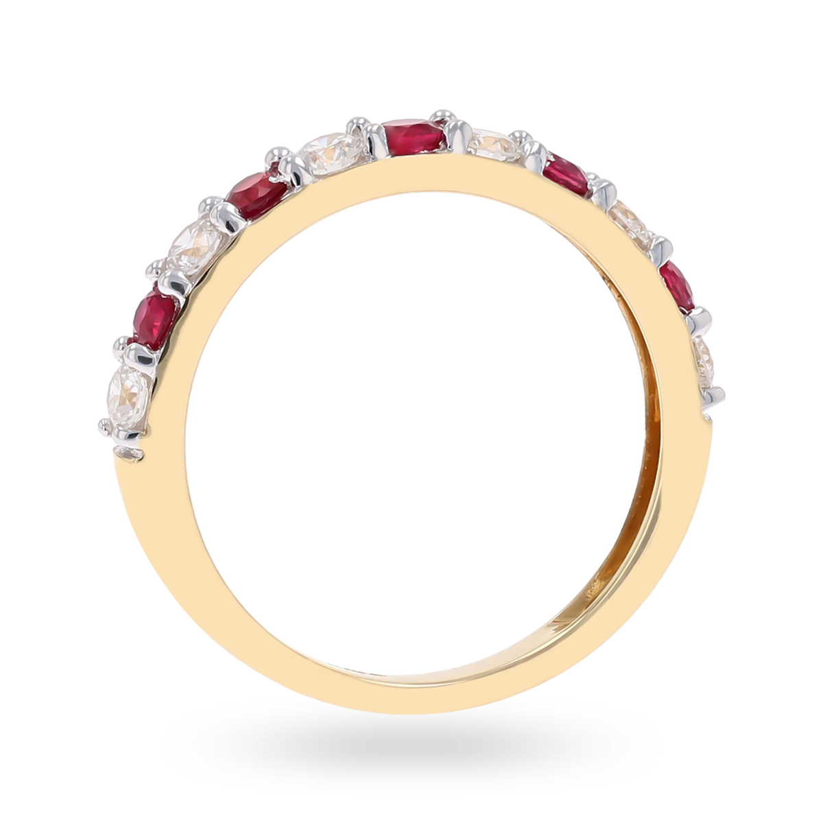 18ct Yellow Gold Ruby & 0.54cts Diamond Claw Set Eternity Ring