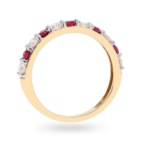 18ct Yellow Gold Ruby & 0.54cts Diamond Claw Set Eternity Ring