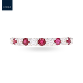 18ct Yellow Gold Ruby & 0.54cts Diamond Claw Set Eternity Ring