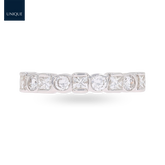 18ct White Gold Princess & Round Brilliant Cut 0.70ct Diamond Eternity Ring