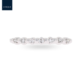 Platinum 0.10cts Round Brilliant Cut Diamond Beaded Eternity Ring