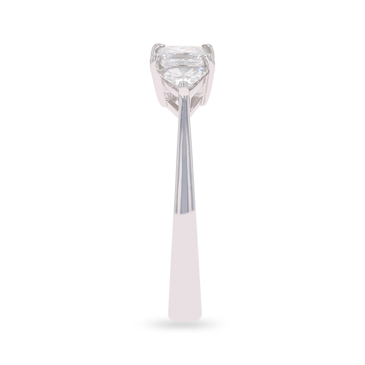 Platinum Princess & Trilliant Cut 0.75ct Diamond Trilogy Ring