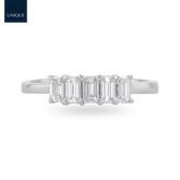 18ct White Gold 0.67cts Emerald Cut Diamond Eternity Ring