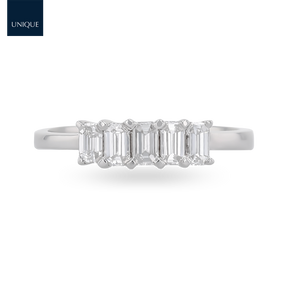 18ct White Gold 0.67cts Emerald Cut Diamond Eternity Ring