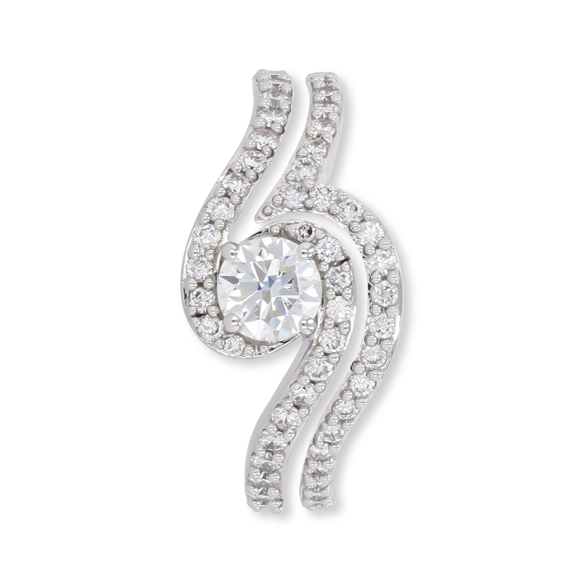 18ct White Gold Round Brilliant Cut 0.95ct Diamond Twist Suite Ring