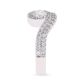 18ct White Gold Round Brilliant Cut 0.95ct Diamond Twist Suite Ring