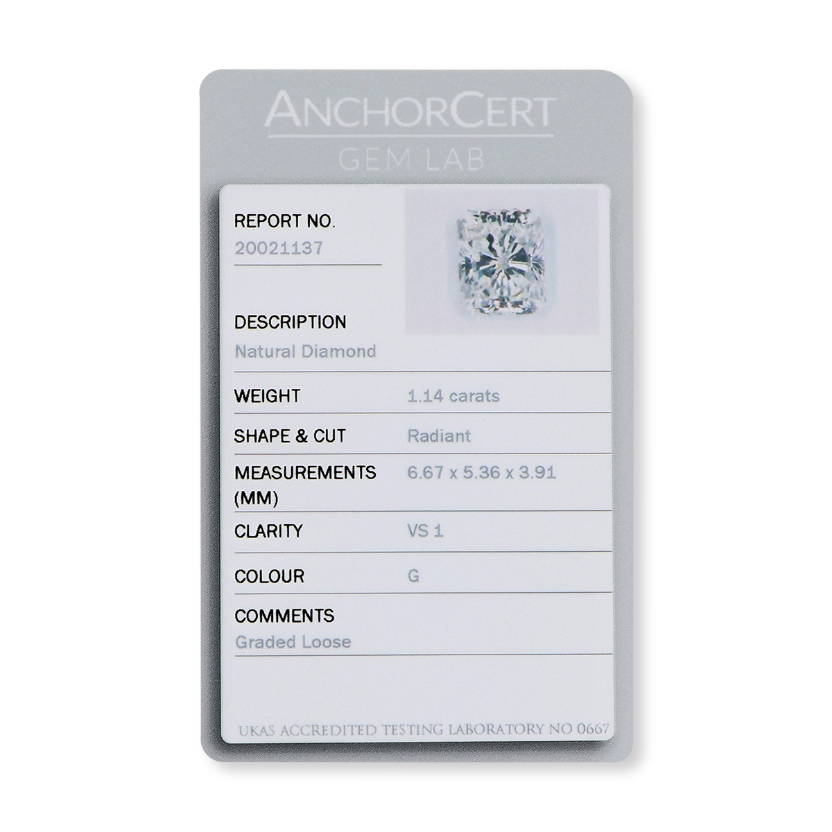 Platinum Radiant Cut Certified 1.49ct Diamond Halo & Shoulders Ring - Certificate