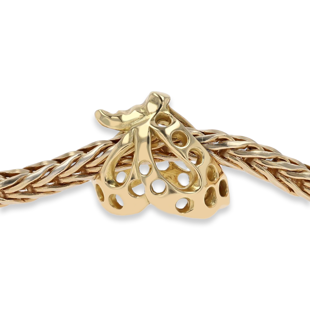 Trollbeads 18ct Yellow Gold Dancing Butterfly on Bracelet