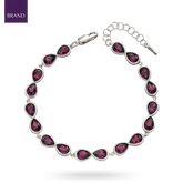 Sterling Silver Infinity Purple Crystal Bracelet