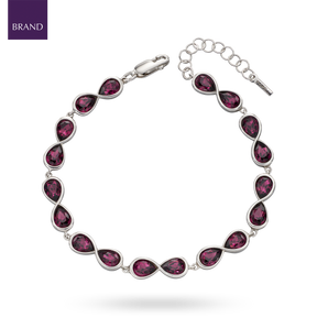 Sterling Silver Infinity Purple Crystal Bracelet