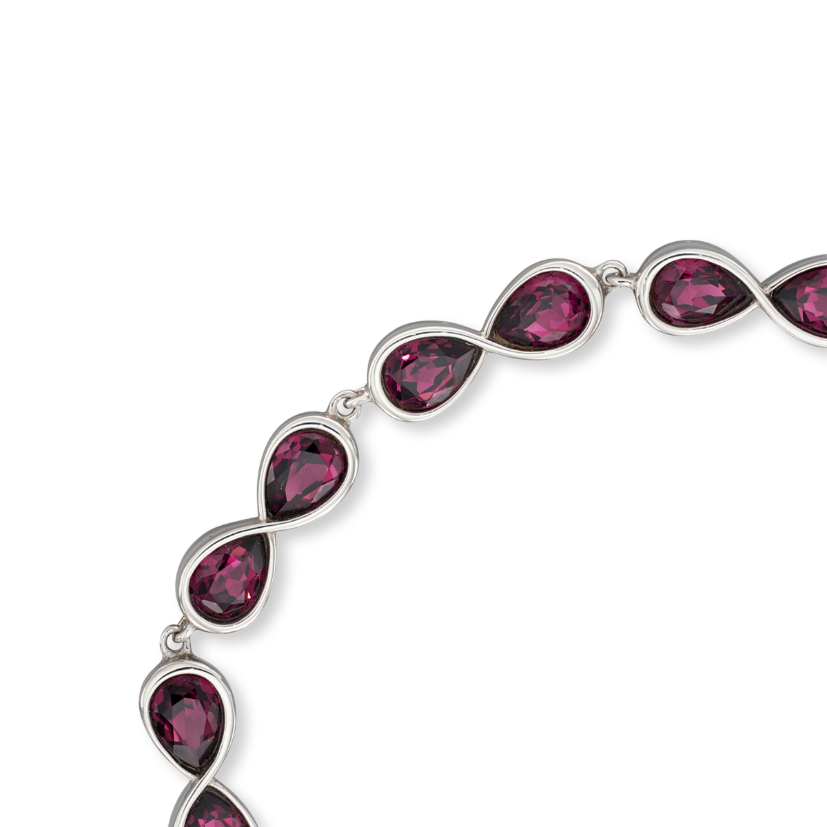 Sterling Silver Infinity Purple Crystal Bracelet