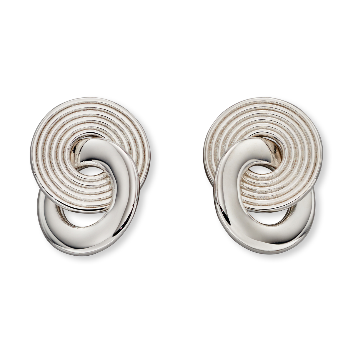 Sterling Silver Ripple Textured Drop Earrings
