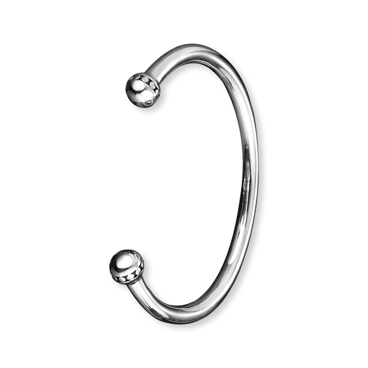 Oxidised Sterling Silver Circle Patterned Bangle