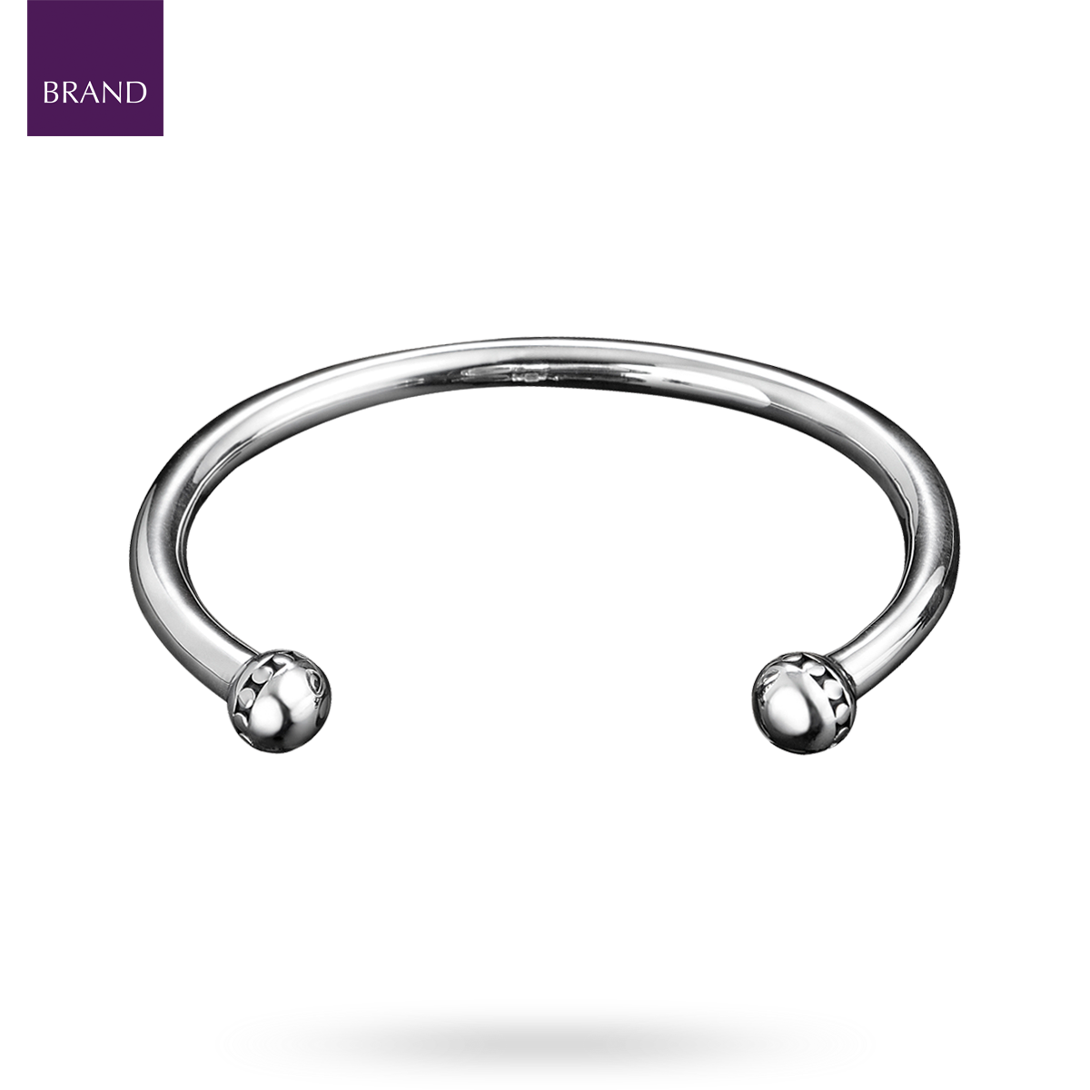 Oxidised Sterling Silver Circle Patterned Bangle