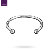 Oxidised Sterling Silver Circle Patterned Bangle