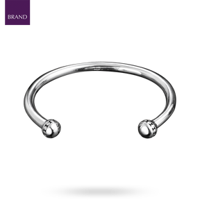 Oxidised Sterling Silver Circle Patterned Bangle