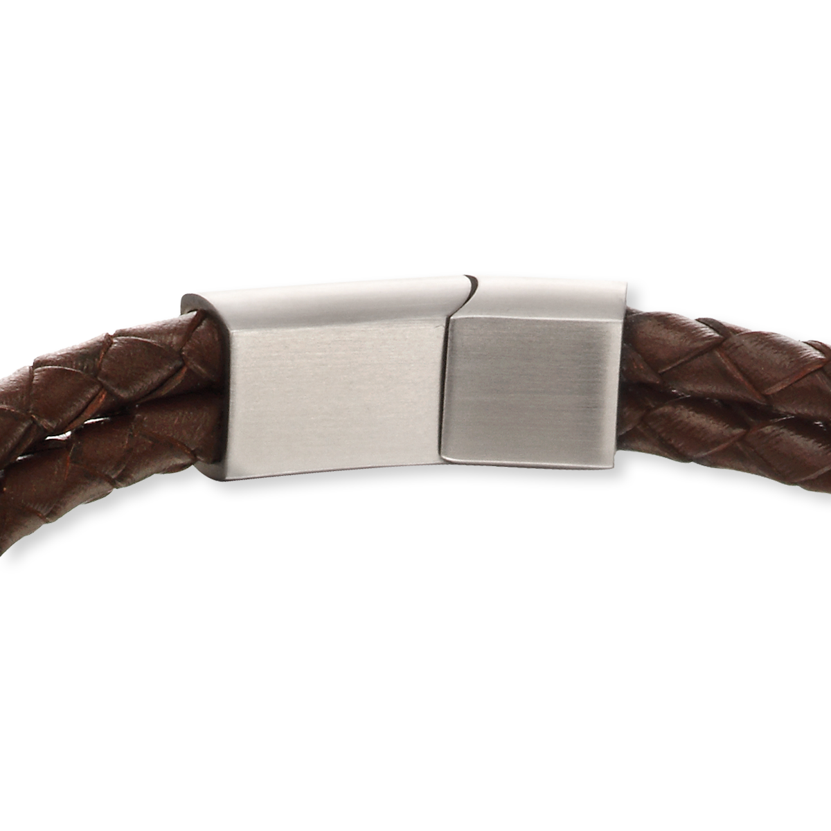 Double Row Knot Brown Leather Bracelet