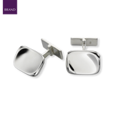 Sterling Silver Rectangular Organic Cufflinks