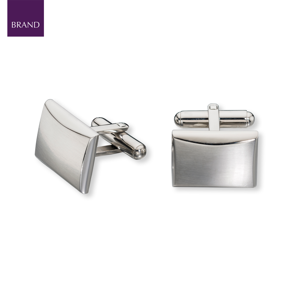 Stainless Steel Brushed Rectangular Cufflinks