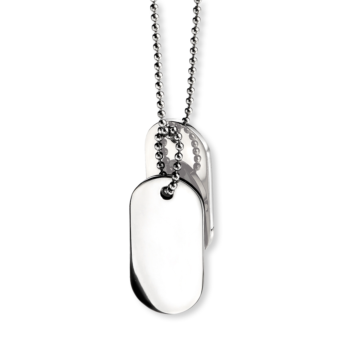 Stainless Steel Oval Dog Tag Necklace