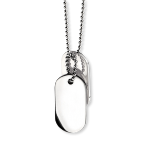 Stainless Steel Oval Dog Tag Necklace