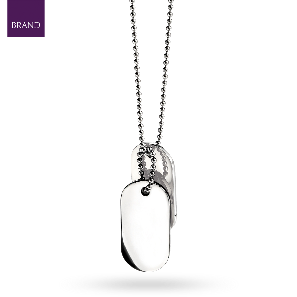 Stainless Steel Oval Dog Tag Necklace