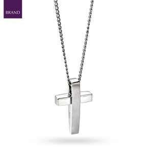 Stainless Steel Matt & Polished Cross Pendant