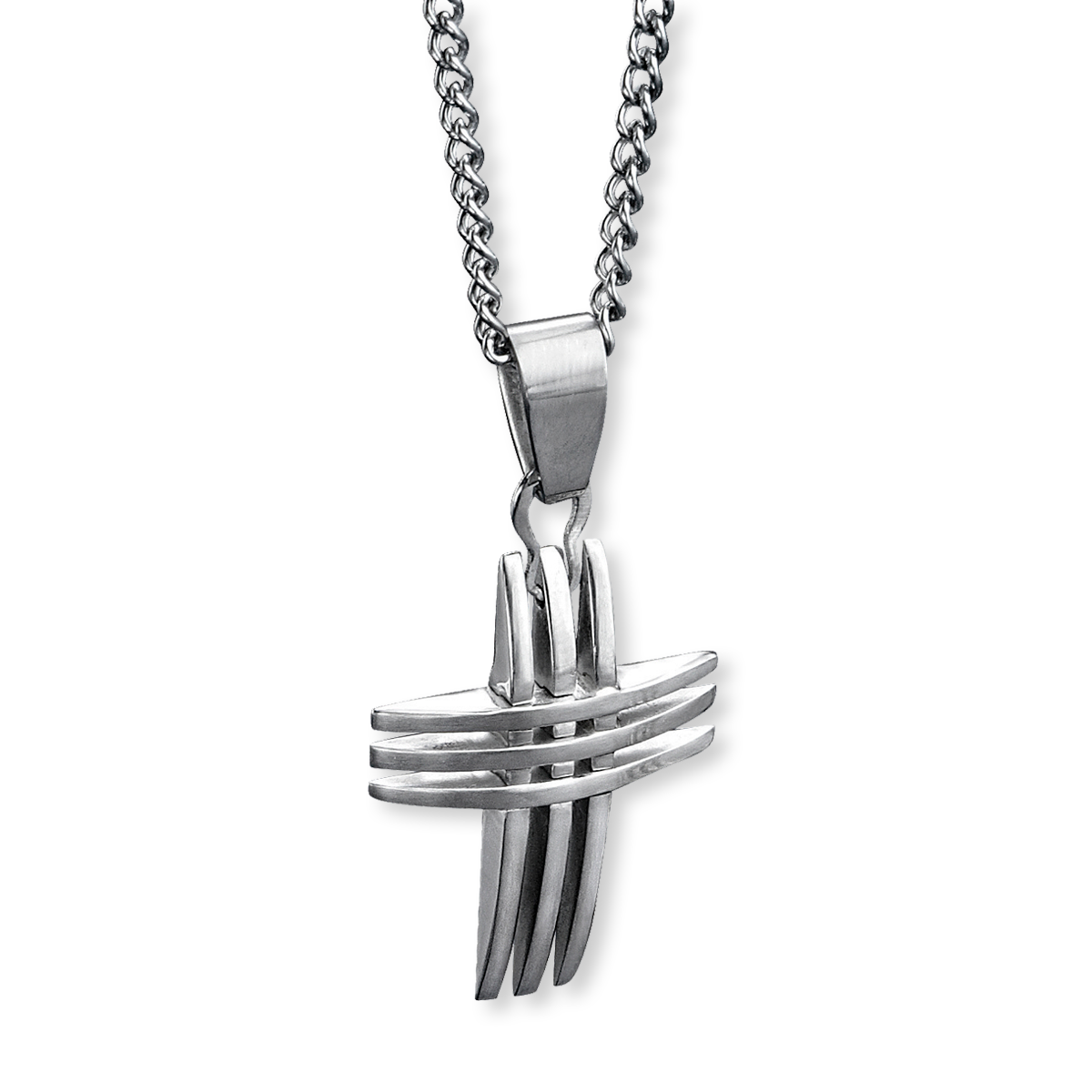 Stainless Steel Triple Cross Pendant