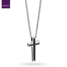 Stainless Steel Black PVD Cross Pendant