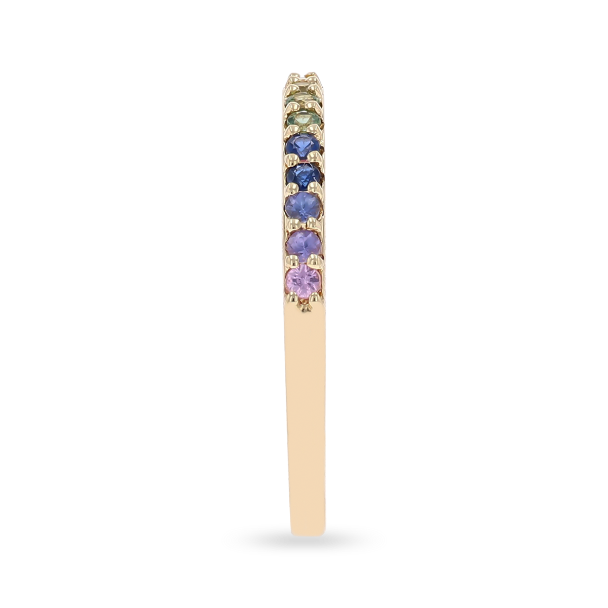 18ct Yellow Gold Rainbow Fancy Sapphire Eternity Ring