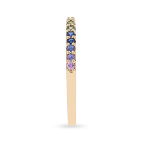 18ct Yellow Gold Rainbow Fancy Sapphire Eternity Ring