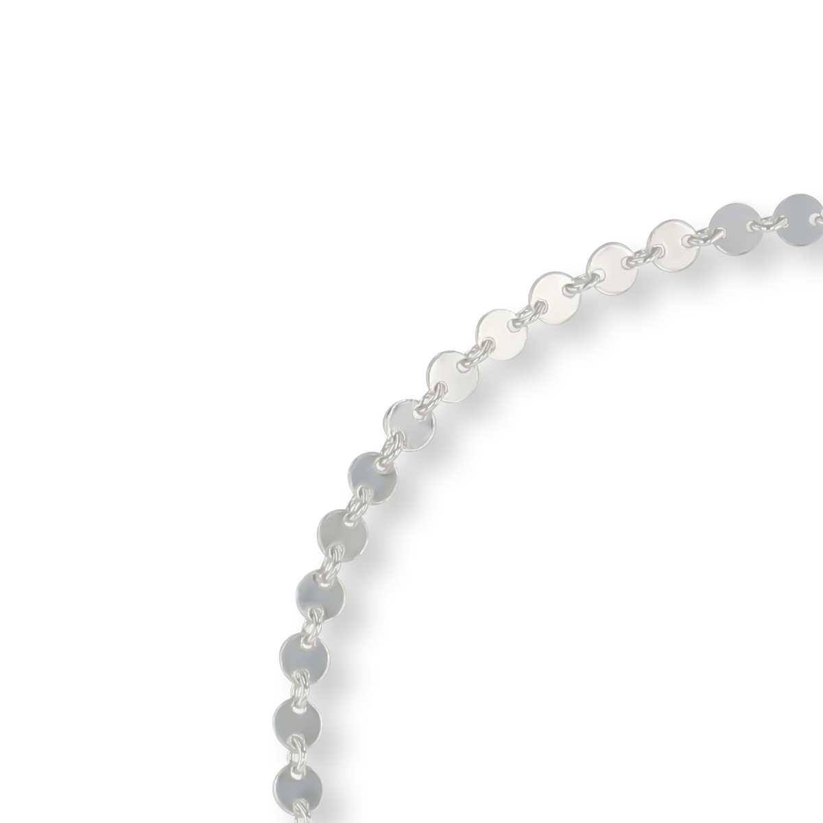 Sterling Silver Round Disc Link Anklet