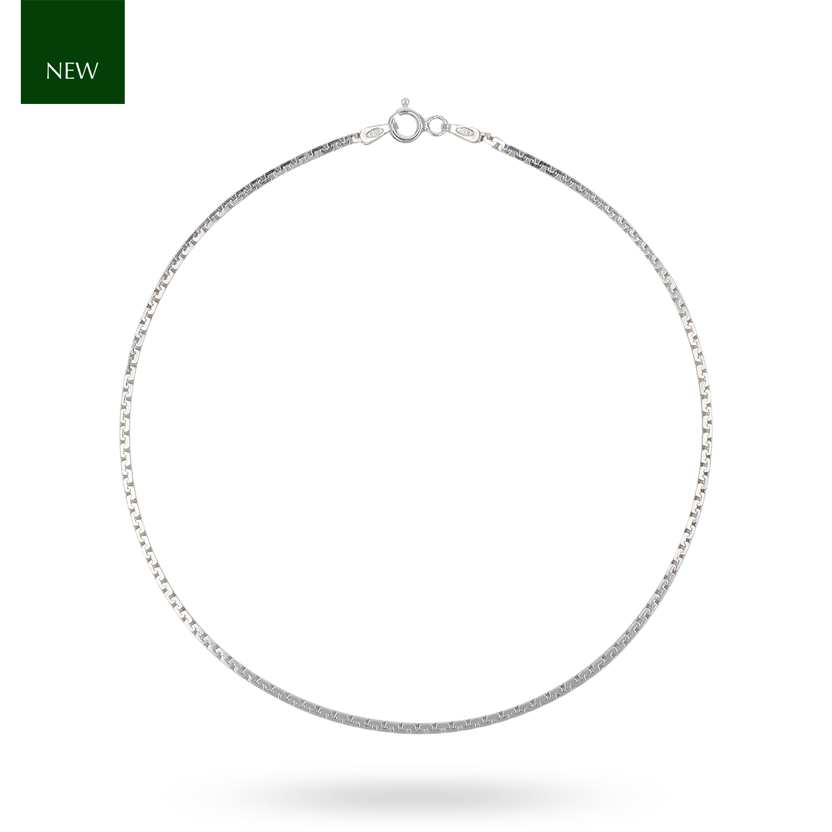 Sterling Silver Square Cobra Anklet