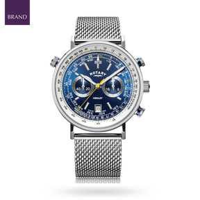 Rotary Henley Chronograph, Blue Dial with Stainless Steel Bracelet - GB05235/05