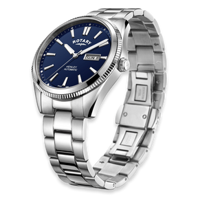 Rotary Henley Automatic Watch, Blue Dial with Stainless Steel Bracelet - GB05380/05