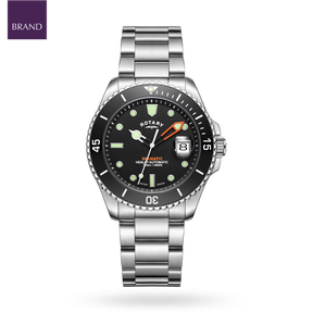 Rotary Henley Seamatic Automatic Diver, Black Dial with Stainless Steel Bracelet - GB05430/04