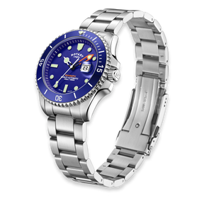 Rotary Henley Seamatic Automatic Diver, Blue Dial with Stainless Steel Bracelet - GB05430/05