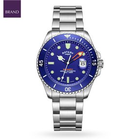 Rotary Henley Seamatic Automatic Diver, Blue Dial with Stainless Steel Bracelet - GB05430/05