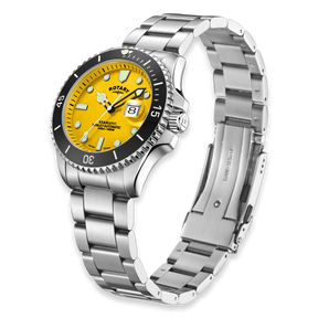 Rotary Henley Seamatic Automatic Diver, Yellow Dial with Stainless Steel Bracelet - GB05430/27