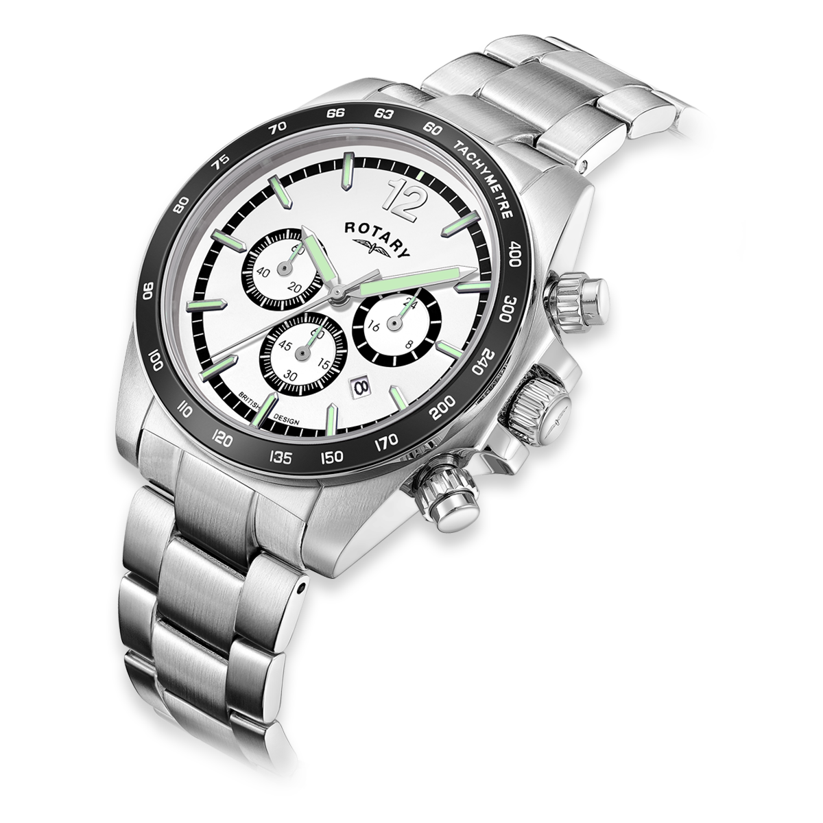 Rotary Henley Chronograph, Grey Dial with Stainless Steel Bracelet - GB05440/02
