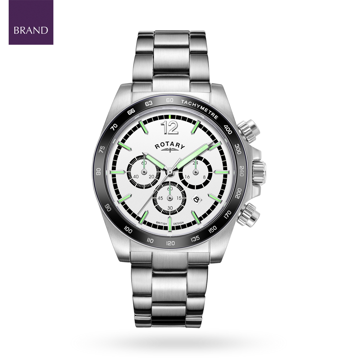 Rotary Henley Chronograph, Grey Dial with Stainless Steel Bracelet - GB05440/02