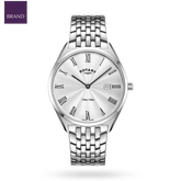 Rotary Ultra Slim Watch, Silver Dial with Stainless Steel Bracelet - GB08010/01